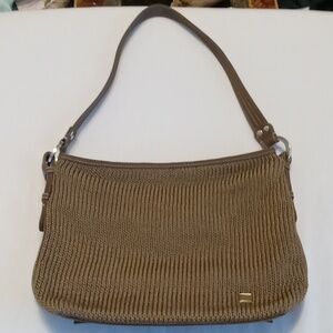 Woven Shoulder Bag in Taupe - Women's Handbag